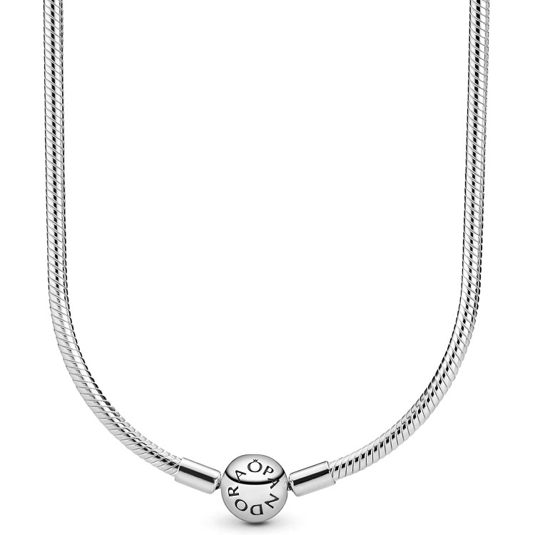 Pandora Jewelry Moments Snake Chain Charm Sterling Silver Necklace
