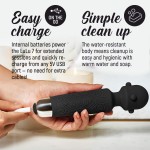 New LuLu 7 Upgraded Personal Wand Massager with Unique Design - Premium with 5 Speeds 20 Patterns - Cordless Powerful and Handheld - USB Rechargeable for Back and Neck Relief - Black