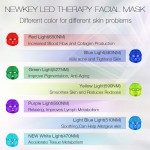Led Face Mask Light Therapy, NEWKEY 7 Led Light Therapy Facial Skin Care Mask - Blue & Red Light for Acne Photon Mask - Korea PDT Technology for Acne Reduction