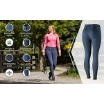 HORZE Active Women's Silicone Grip Full Seat Riding Breeches - Black - 22