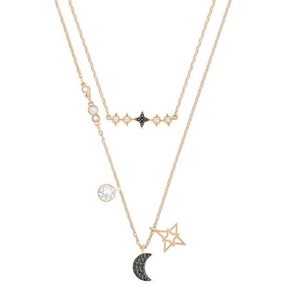 SWAROVSKI Jewelry Glowing Moon Necklace, Black
