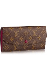 Louis Vuitton Monogram Canvas Monogram Canvas Emilie Wallet Article: M60697 Fuchsia