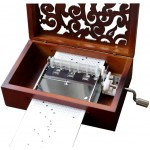 Youtang Vintage Carved Wood 30 Note Mechanism Musical Box Handcrank Music Box Gift