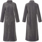 Alexander Del Rossa Women's Zip Up Fleece Robe, Long Warm Fitted Bathrobe