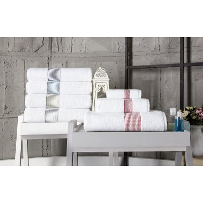 Enchante Home Elegante 6 Piece Turkish Towel Set, Navy