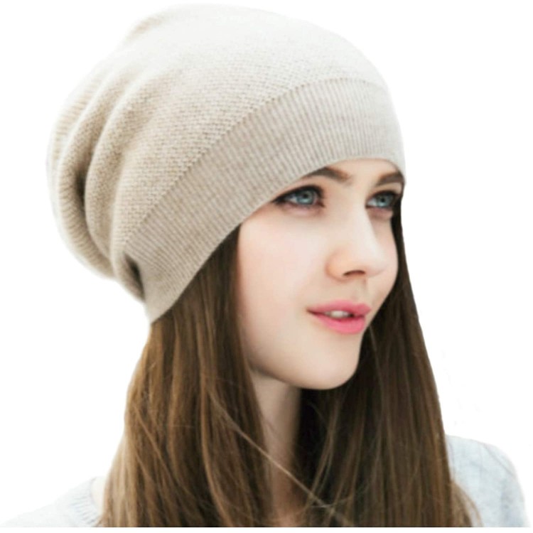 WaySoft 100% Cashmere Beanie for Women in a Gift Box, Oversized Women Beanie Hat