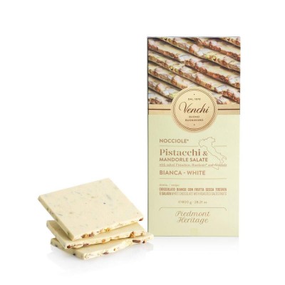 Venchi Salted White Chocolate Maxi Bar with Hazelnuts Pistachios and Almond 1.7lbs
