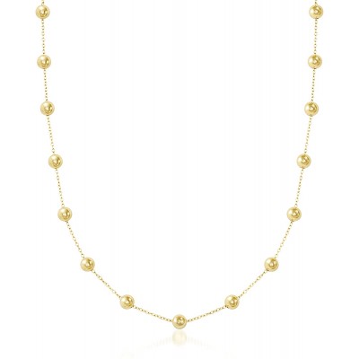 Ross-Simons 14kt Yellow Gold Bead Station Necklace