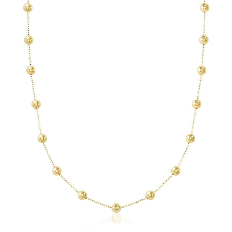 Ross-Simons 14kt Yellow Gold Bead Station Necklace