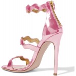 FSJ Women Hot Open Toe Strappy Heeled Sandals Suede Dress Shoe for Party Size 4-15 US