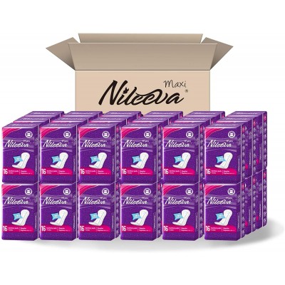Nileeva Individually Wrapped Super Maxi Sanitary Napkins Feminine Care, Super Value (576 Pads= 16 Pads/Pack X 36 Packs) Bulk Buy