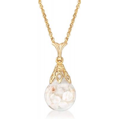 Ross-Simons Floating Opal Pendant Necklace in 14kt Yellow Gold