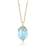 Ross-Simons Italian 5.00 Carat Sky Blue Topaz Pendant Necklace in 14kt Yellow Gold. 17.5 inches