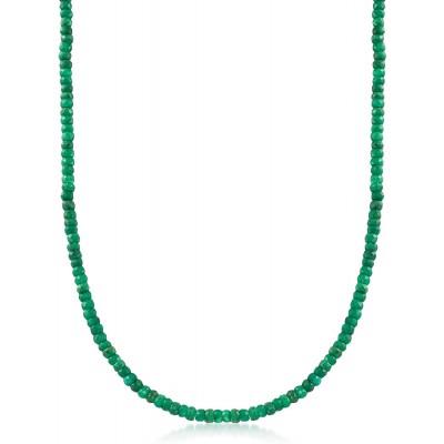 Ross-Simons 50.00 ct. t.w. Emerald Bead Necklace in 14kt Yellow Gold