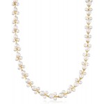 Ross-Simons 5-7.5mm Cultured Pearl Trio Vine Necklace in 18kt Gold Over Sterling