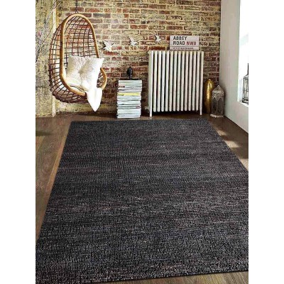 Rugsotic Carpets Hand Woven Jute 5&#39;x8&#39; Eco-Friendly Area Rug Solid Charcoal J00027