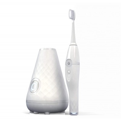TAO Clean Umma Diamond Sonic Toothbrush and Cleaning Station – Super Nova White – Electric Toothbrush with Ergonomic Handle, Dual Speed Settings