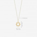 Gelin 14k Yellow Gold Good Vibes Only Sun Chain Pendant Necklace for Women - Certified Fine Jewelry Gift for Her, 18 inc