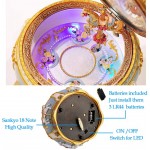 Amperer Classical Carousel Horse Music Box LED Lights Twinkling Resin Carved Collectible Mechanical Musical Box with Sankyo 18-Note A Horse Rotates with Music