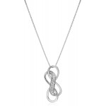 Vir Jewels 1/10 cttw Diamond Double Infinity Pendant In 10K White Gold with 18 Inch Chain