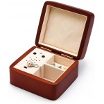 Custom Music Box - Upload Your Own Songs with USB, 15 Songs Space, Exterior Matte Wood Tone Finish Musical Box with Small Compartment (L2 - On+Off/Sensor/USB/Recharge)