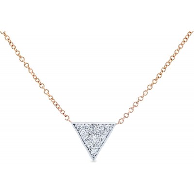 Kobelli White Gold Triangle Diamond Necklace Rose Gold Chain