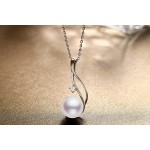 CHAULRI Genuine Premium 9-10mm Cultured White Pearl Pendant Necklace 18K Gold Plated 925 Silver - Gifts for Women for Her Wife Mom Daughter (White, gold-plated-silver)