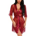 Avidlove Women Kimono Robe Floral Lace Babydoll Lingerie Sheer Mesh Nightgown