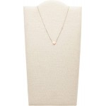 Fossil Women&#39;s Plated Stainless Steel Engravable Personalized Gift Pendant Chain Necklace