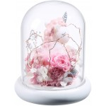 ANLUNOB Forever Rose Handmade Glass Roses The Unicorn and The Deer in A Glass Dome -Mothers Day Birthday Gifts for Children Girls Women Weddings, Anniversaries, Christmas Decoration