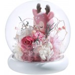 ANLUNOB Forever Rose Handmade Glass Roses The Unicorn and The Deer in A Glass Dome -Mothers Day Birthday Gifts for Children Girls Women Weddings, Anniversaries, Christmas Decoration