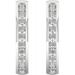 1ct TDW Diamond All Round Endless Large Hoop Earrings in Sterling Silver by DZON