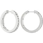 1ct TDW Diamond All Round Endless Large Hoop Earrings in Sterling Silver by DZON