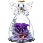 ANLUNOB Flower Birthday Gifts for Women, Angels with Pretty Purple Roses Thank You Gifts for Wedding