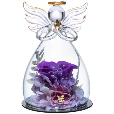 ANLUNOB Flower Birthday Gifts for Women, Angels with Pretty Purple Roses Thank You Gifts for Wedding