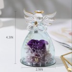 ANLUNOB Flower Birthday Gifts for Women, Angels with Pretty Purple Roses Thank You Gifts for Wedding