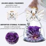 ANLUNOB Flower Birthday Gifts for Women, Angels with Pretty Purple Roses Thank You Gifts for Wedding