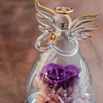 ANLUNOB Flower Birthday Gifts for Women, Angels with Pretty Purple Roses Thank You Gifts for Wedding