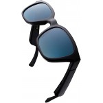 Bose Frames - Audio Sunglasses with Open Ear Headphones, Black, with Bluetooth Connectivity with a Gradient Blue Replacement Lens