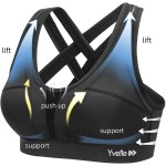 Yvette Women High Impact Sports Bras Criss Cross Back Sexy Running Bra for Plus Size