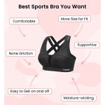 Yvette Women High Impact Sports Bras Criss Cross Back Sexy Running Bra for Plus Size