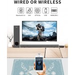 Sound Bar, TV Sound Bar with Subwoofer, 120W 2.1 Soundbar, Wired &amp; Wireless Bluetooth 5.0 Speaker for TV, 34 Inch, HDMI/Optical/Aux/USB, Wall Mountable, Bass Adjustable Surround Sound for Home Theater