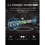 Sound Bar, TV Sound Bar with Subwoofer, 120W 2.1 Soundbar, Wired &amp; Wireless Bluetooth 5.0 Speaker for TV, 34 Inch, HDMI/Optical/Aux/USB, Wall Mountable, Bass Adjustable Surround Sound for Home Theater