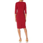 Adrianna Papell Women's Bow Sheath Dress with Three Quarter Sleeves