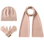 EURKEA Women’s 100% Pure Cashmere Scarf, Gloves, Beanie Hat Gift Box Set
