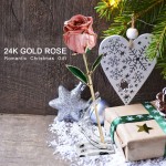 24k Gold Rose, Gold Plated Rose Dipped Rose Everlasting Long Stem Real Rose with Exquisite Holder, Gifts for Girlfriend, Romantic Gift, Gift for Anniversary Valentines Day