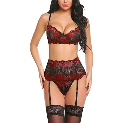 Avidlove Women Lingerie Set with Garter Belts Sexy Bra and Panty Underwire Lingerie Sets