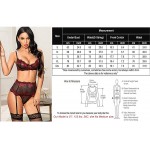 Avidlove Women Lingerie Set with Garter Belts Sexy Bra and Panty Underwire Lingerie Sets