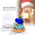 KING DOO Preserved Rose Gift for Mom Grandma Wife. Forever Eternal Blue Real Rose Present for Birthday Wedding Teachers Day Graduation