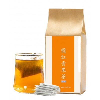 OuYang Hengzhi Reddish Orange Olive Instant Tea Bag 橘红青果茶 30 Small Bags